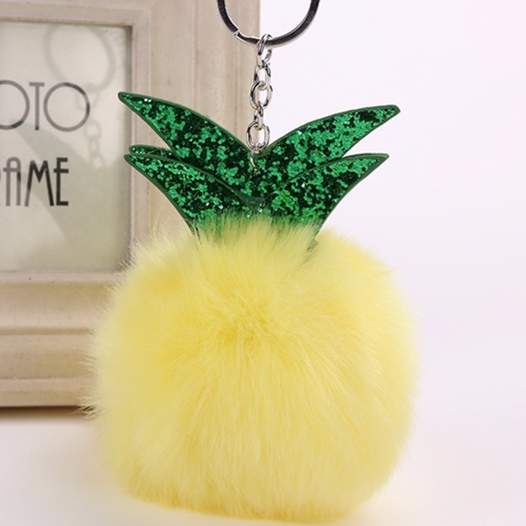 Cute Nation Accessories - NEW Pineapple Pom Pom Handbag Charm / Keychain 7